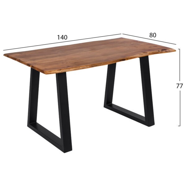 ΤΡΑΠΕΖΙ ΤΡΑΠΕΖΑΡΙΑΣ MONTANA SLIM HM8163.11 ΞΥΛΟ ΑΚΑΚΙΑΣ ΣΕ ΦΥΣΙΚΟ 140x80x77Υ - Image 2