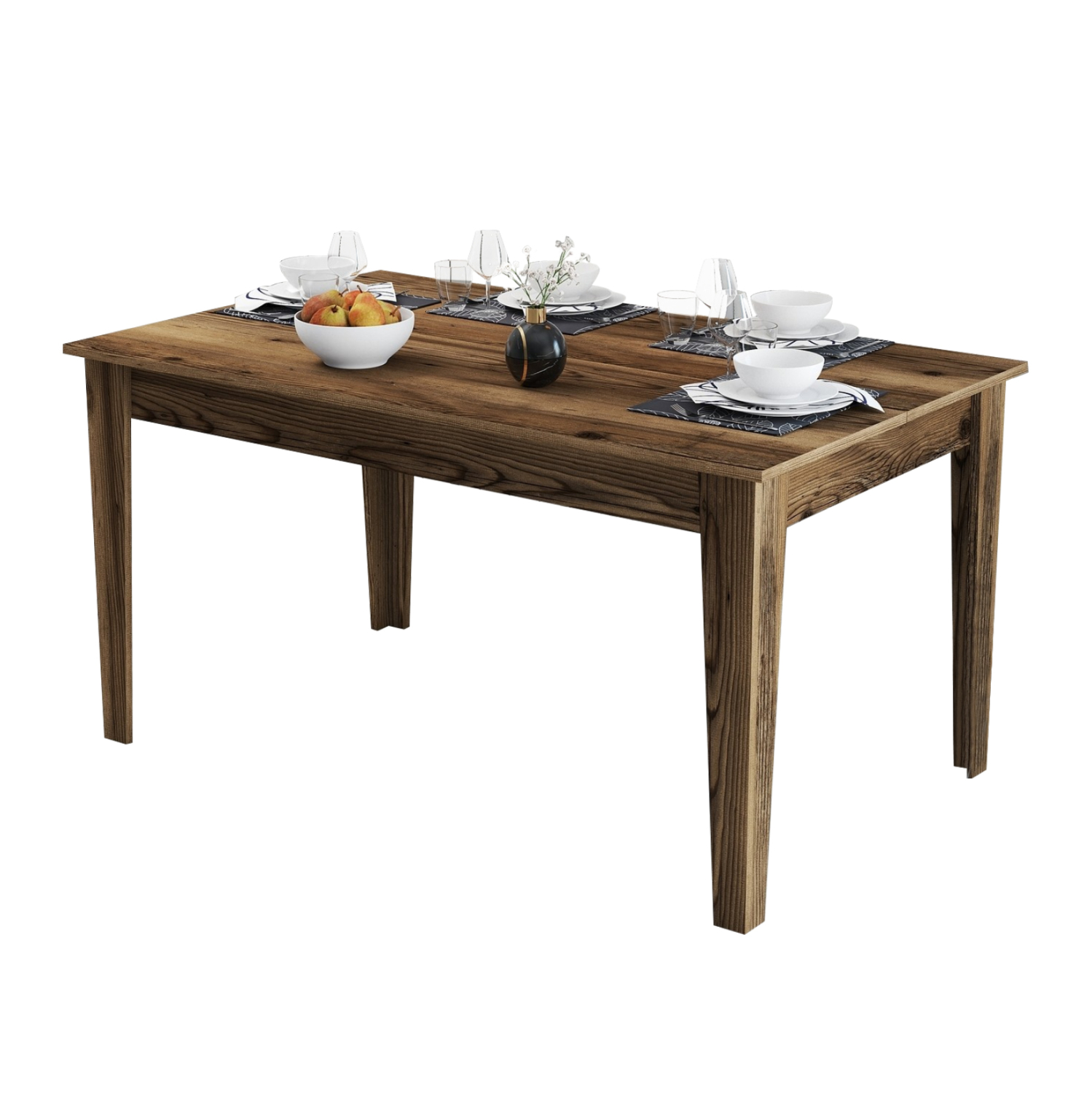 HM9507.04 ΤΡΑΠΕΖΙ ΤΡΑΠΕΖΑΡΙΑΣ STANDARD HM9507.04 ΜΕΛΑΜΙΝΗ ΚΑΡΥΔΙ ME ΑΠΟΘHK.ΧΩΡΟ 145x88x75Yεκ. - Image 1