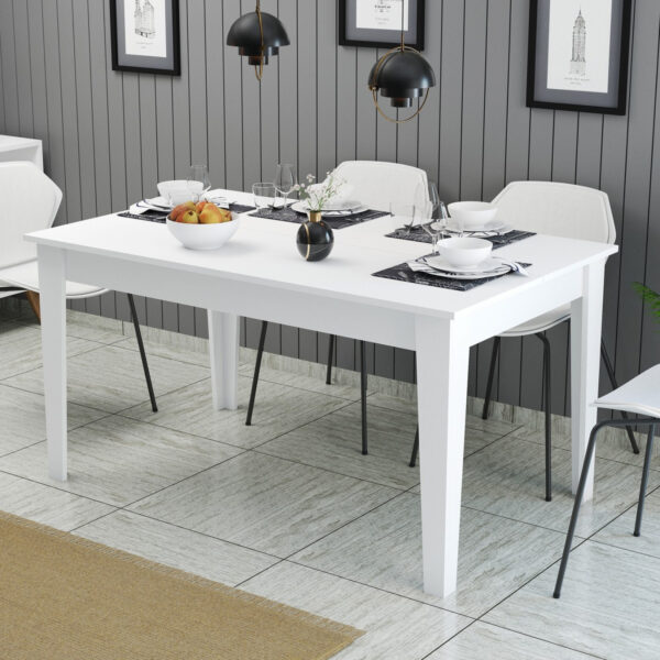 ΤΡΑΠΕΖΙ ΤΡΑΠΕΖΑΡΙΑΣ STANDARD HM9507.06 ΜΕΛΑΜΙΝΗ ΛΕΥΚΗ ΜΕ ΑΠΟΘΗΚ.ΧΩΡΟ 145x88x75Yεκ. - Image 3