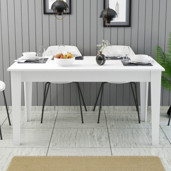 ΤΡΑΠΕΖΙ ΤΡΑΠΕΖΑΡΙΑΣ STANDARD HM9507.06 ΜΕΛΑΜΙΝΗ ΛΕΥΚΗ ΜΕ ΑΠΟΘΗΚ.ΧΩΡΟ 145x88x75Yεκ. - Image 4