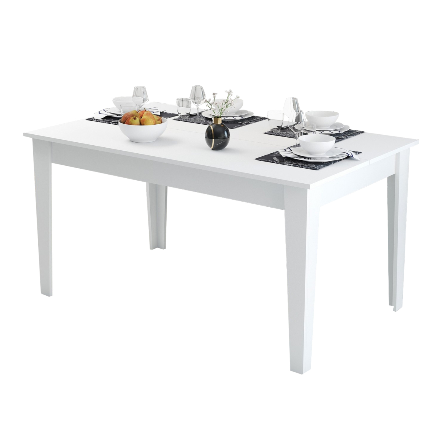 HM9507.06 ΤΡΑΠΕΖΙ ΤΡΑΠΕΖΑΡΙΑΣ STANDARD HM9507.06 ΜΕΛΑΜΙΝΗ ΛΕΥΚΗ ΜΕ ΑΠΟΘΗΚ.ΧΩΡΟ 145x88x75Yεκ. - Image 1