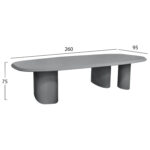 ΤΡΑΠΕΖΙ ΤΡΑΠΕΖΑΡΙΑΣ FIBER CEMENT ΟΒΑΛ GLEN HM6598.01 ΓΚΡΙ 260x95x75Υεκ - Image 2