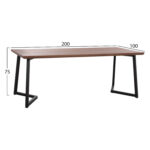 ΤΡΑΠΕΖΙ ΤΡΑΠΕΖΑΡΙΑΣ JAY HM9304.02 ΚΑΠΛΑΜΑΣ ΚΑΡΥΔΙΑΣ ΡΟΥΣΤΙΚ ΣΤΥΛ 200x100x75 εκ. - Image 2