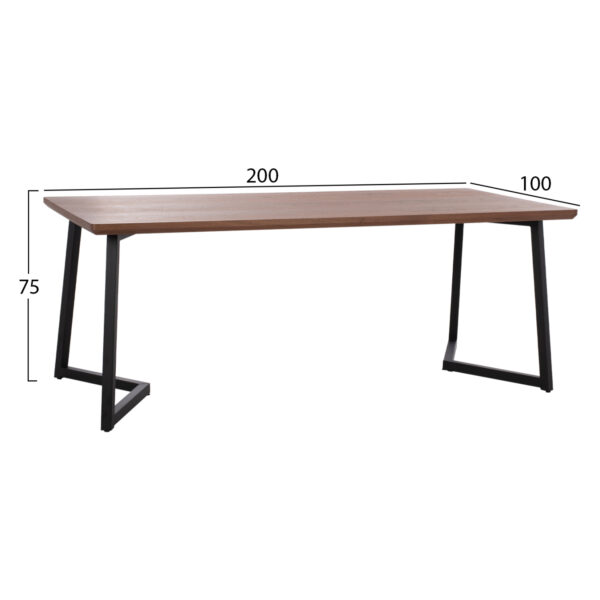 ΤΡΑΠΕΖΙ ΤΡΑΠΕΖΑΡΙΑΣ JAY HM9304.02 ΚΑΠΛΑΜΑΣ ΚΑΡΥΔΙΑΣ ΡΟΥΣΤΙΚ ΣΤΥΛ 200x100x75 εκ. - Image 2
