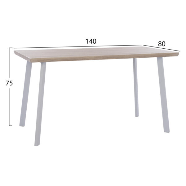 ΤΡΑΠΕΖΙ ΤΡΑΠΕΖΑΡΙΑΣ OFIRA 140X80 SONAMA ΜΕ ΛΕΥΚΑ ΠΟΔΙΑ HM8374.02 - Image 2