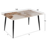 ΤΡΑΠΕΖΙ ΤΡΑΠΕΖΑΡΙΑΣ SINTERED STONE TOM HM8588.03 BROWN-WHITE MARBLE 160x90x76Y εκ. - Image 2