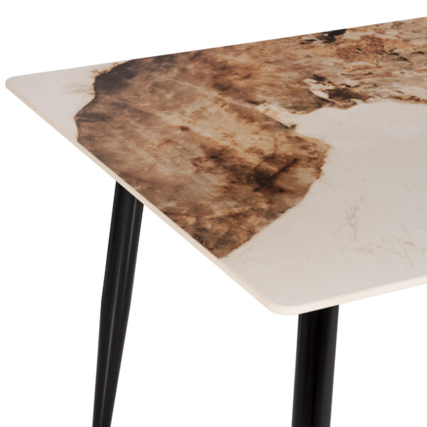 ΤΡΑΠΕΖΙ ΤΡΑΠΕΖΑΡΙΑΣ SINTERED STONE TOM HM8588.03 BROWN-WHITE MARBLE 160x90x76Y εκ. - Image 5
