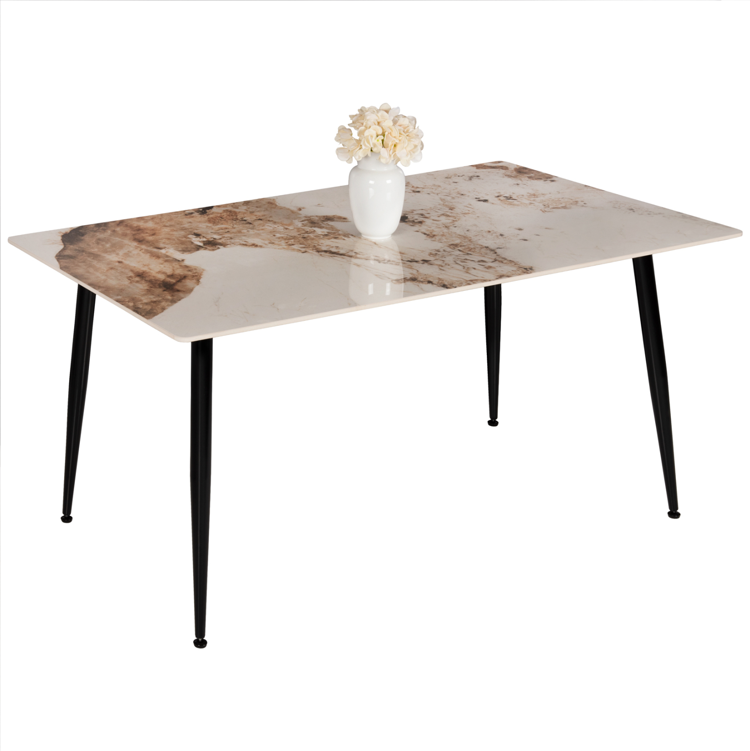 HM8588.03 ΤΡΑΠΕΖΙ ΤΡΑΠΕΖΑΡΙΑΣ SINTERED STONE TOM HM8588.03 BROWN-WHITE MARBLE 160x90x76Y εκ. - Image 1