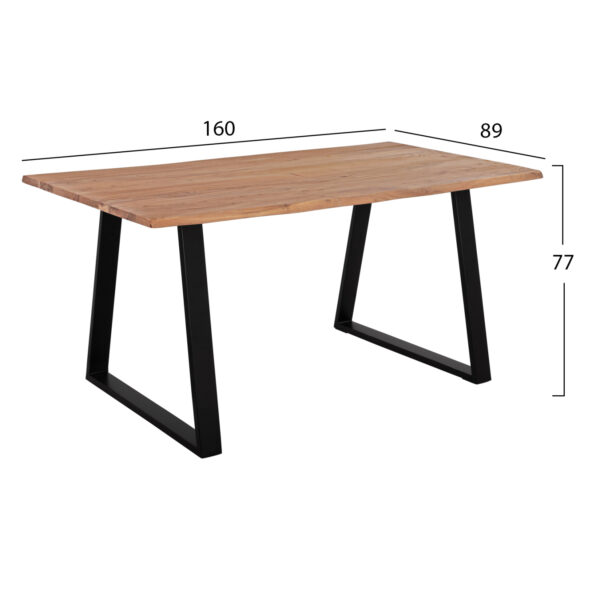 ΤΡΑΠΕΖΙ ΤΡΑΠΕΖΑΡΙΑΣ SOFIA SLIM HM8500.11 ΜΑΣΙΦ ΞΥΛΟ ΑΚΑΚΙΑΣ 160x90x76Υ εκ. - Image 2