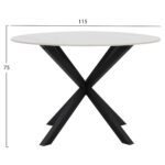 ΤΡΑΠΕΖΙ ΤΡΑΠΕΖΑΡΙΑΣ ΣΤΡΟΓΓΥΛΟ SYNTEC HM9309.02 SINTERED STONE ΛΕΥΚΟ ΜΕΤΑΛ.ΠΟΔΙΑ Φ115x75Y εκ. - Image 2