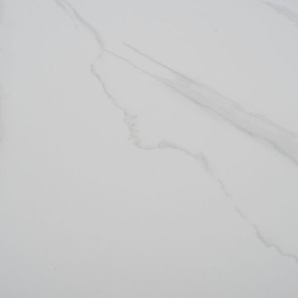 ΤΡΑΠΕΖΙ ΤΡΑΠΕΖΑΡΙΑΣ ΣΤΡΟΓΓΥΛΟ SYNTEC HM9309.02 SINTERED STONE ΛΕΥΚΟ ΜΕΤΑΛ.ΠΟΔΙΑ Φ115x75Y εκ. - Image 6