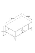 Τραπέζι σαλονιού Orta Sehra Authentic 2060 90x54x41,6 εκ., All4home - Image 5