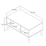 Τραπέζι σαλονιού Orta Sehra Exxen 2070 90x54x44,1 εκ., All4home - Image 3