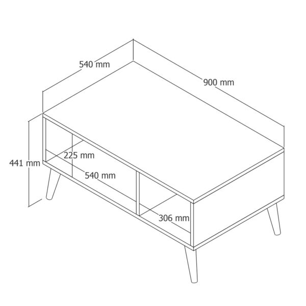 Τραπέζι σαλονιού Orta Sehra Exxen 2070 90x54x44,1 εκ., All4home - Image 3