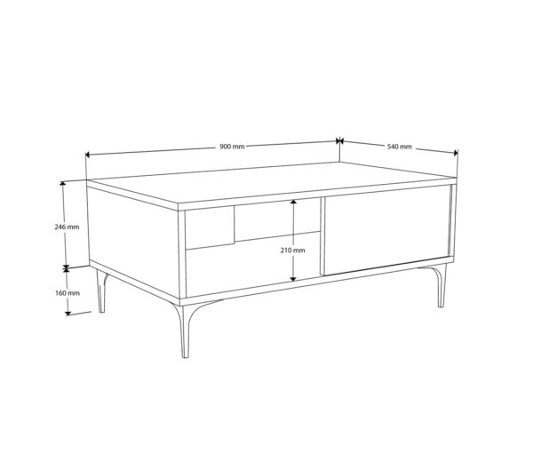 Τραπέζι σαλονιού Orta Sehra Vision 2090 90x54x40,6 εκ., All4home - Image 5