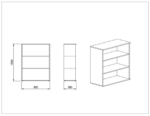 Βιβλιοθήκη  80x36x106, Modul 55, Genomax - Image 2