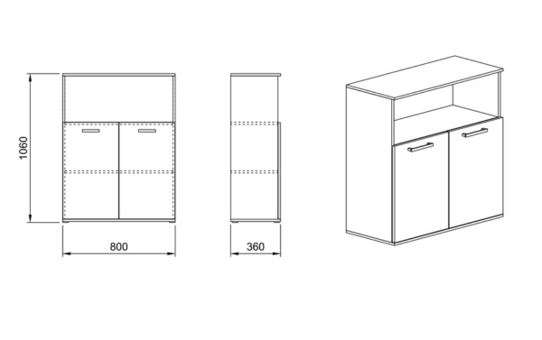 Βιβλιοθήκη 80x36x106, Modul 82, Genomax - Image 2