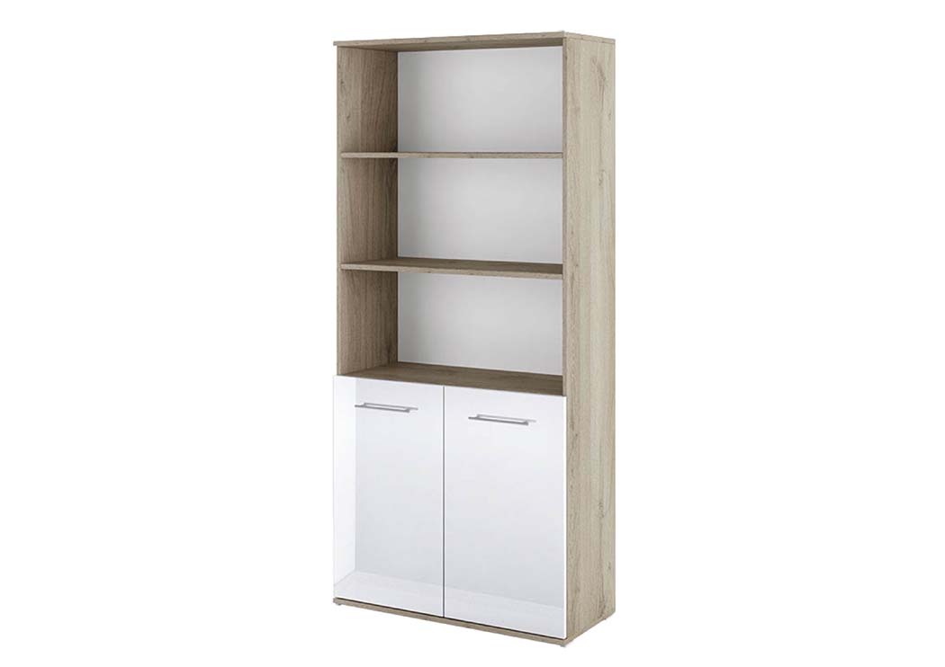 Βιβλιοθήκη με πόρτες 80x36x175.5 Βιβλιοθήκη με πόρτες 80x36x175.5, Modul 84, Genomax - Image 1