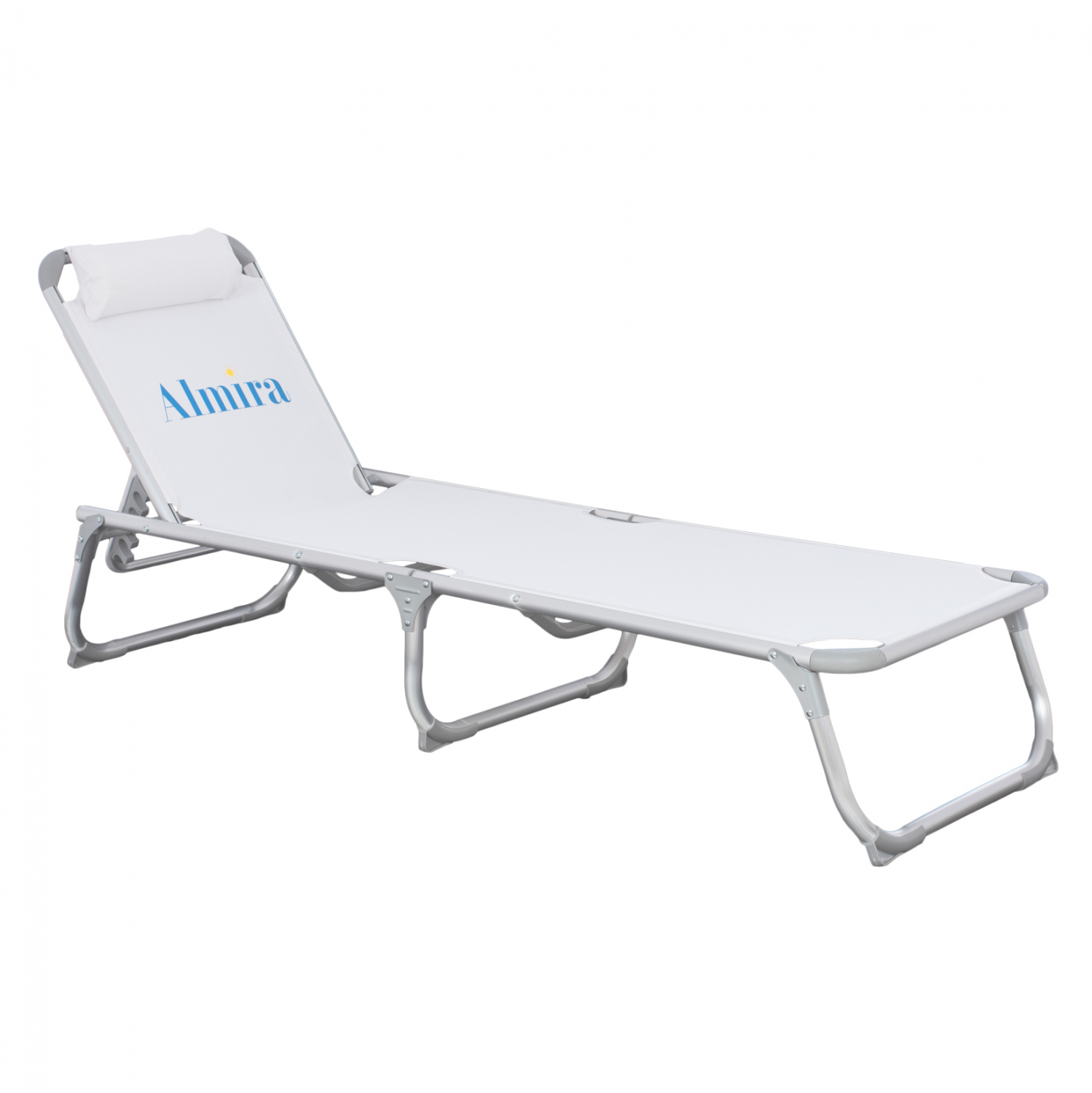 HM5054.03 ΞΑΠΛΩΣΤΡΑ ΠΑΡΑΛΙΑΣ ALMIRA HM5054.03 ΒΑΡΕΩΣ ΤΥΠΟΥ ΛΕΥΚΗ ΑΛΟΥΜΙΝΙΟΥ 188x58x31-81 cm. - Image 1
