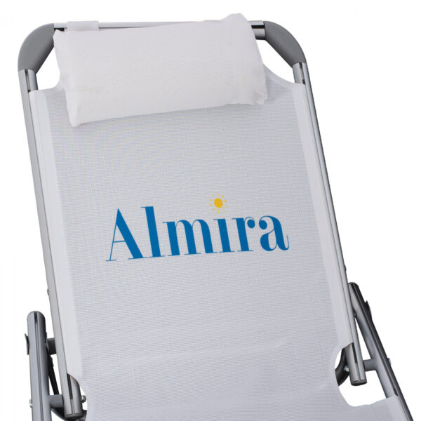 ΞΑΠΛΩΣΤΡΑ ΠΑΡΑΛΙΑΣ ALMIRA HM5054.03 ΒΑΡΕΩΣ ΤΥΠΟΥ ΛΕΥΚΗ ΑΛΟΥΜΙΝΙΟΥ 188x58x31-81 cm. - Image 5