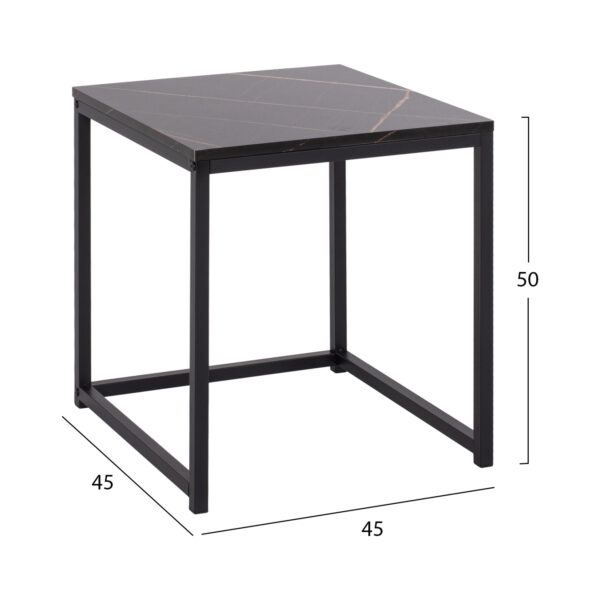 ΖΙΓΚΟΝ GRELAY 2 ΤΕΜ MDF ΟΨΗ ΜΑΡΜΑΡΟΥ & ΜΕΤΑΛΛΟ HM8762.13 45Χ45Χ50εκ. & 37Χ37Χ43 εκ. - Image 2