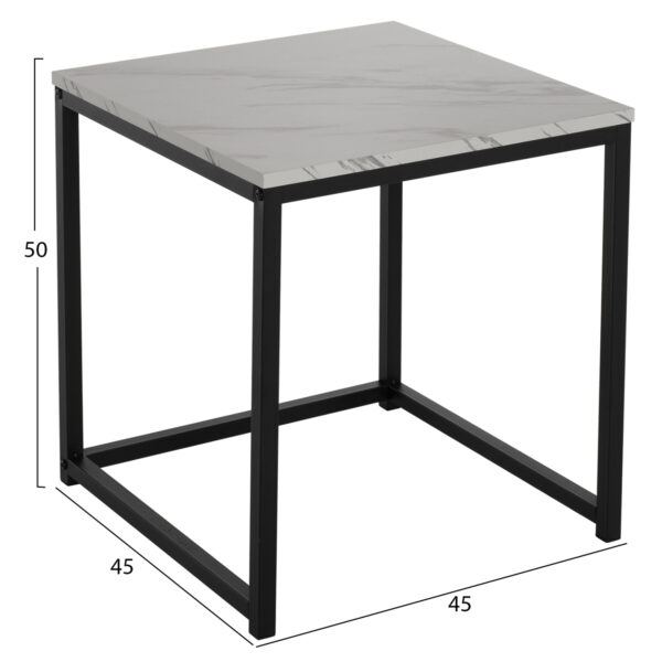 ΖΙΓΚΟΝ GRELAY 2 ΤΕΜ MDF ΟΨΗ ΜΑΡΜΑΡΟΥ & ΜΕΤΑΛΛΟ HM8762.12 45Χ45Χ50εκ. & 37Χ37Χ43 εκ. - Image 2