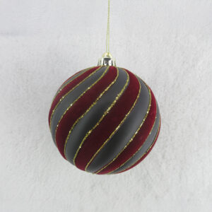 CHERRY ΧΡΙΣΤΟΥΓΕΝΝΙΑΤΙΚΗ ΜΠΑΛΑ 15x15x16cm ΒΕΛΟΥΔΟ ΚΟΚΚΙΝΟ ΣΚΟΥΡΟ ΓΚΡΙ 035290