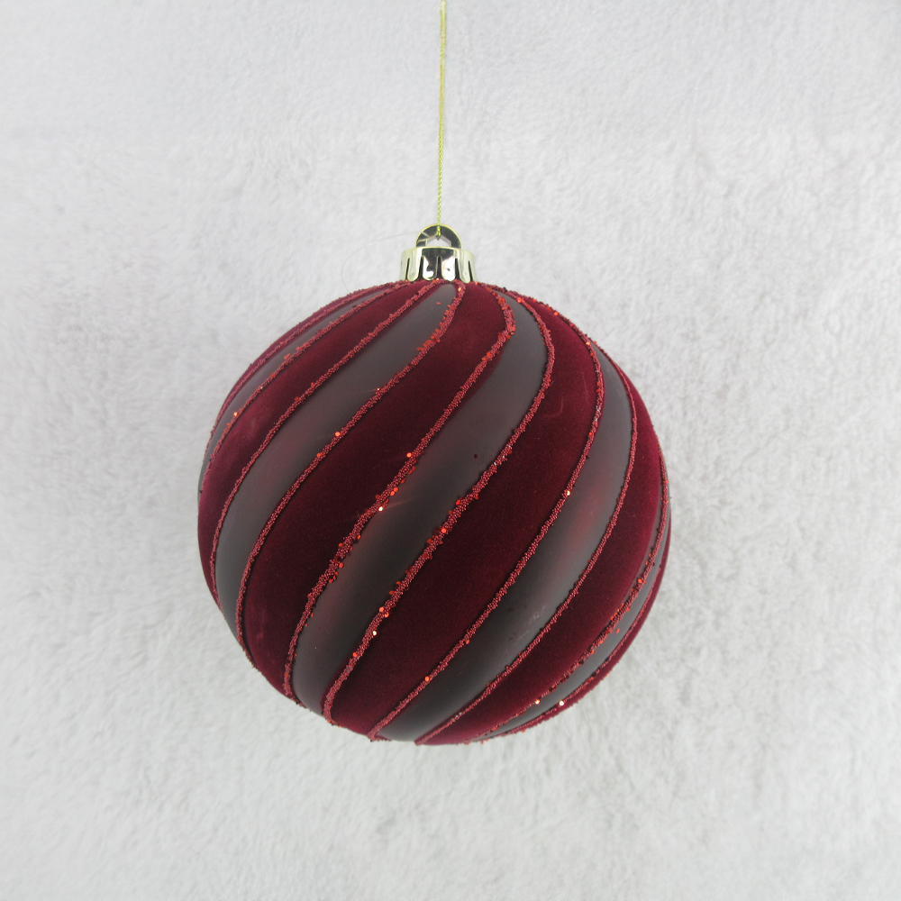 035291-neVJC-first-_1 CHERRY ΧΡΙΣΤΟΥΓΕΝΝΙΑΤΙΚΗ ΜΠΑΛΑ 15x15x16cm ΒΕΛΟΥΔΟ ΚΟΚΚΙΝΟ ΣΚΟΥΡΟ 035291 - Image 1