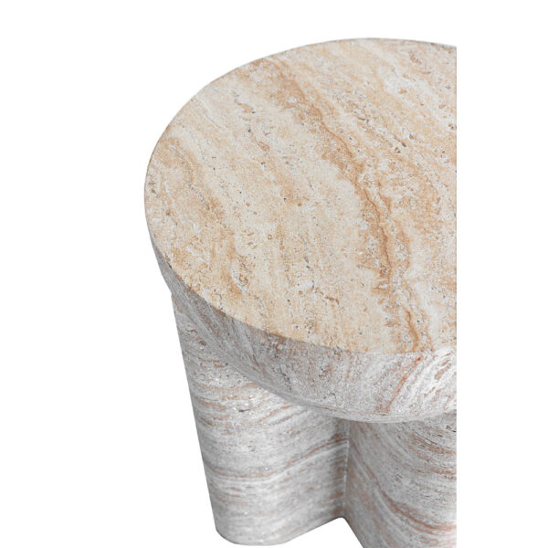 LITHOS HANDLE SIDE TABLE BEIGE 36.5x36.5x46.5cm 04-1225 - Image 4