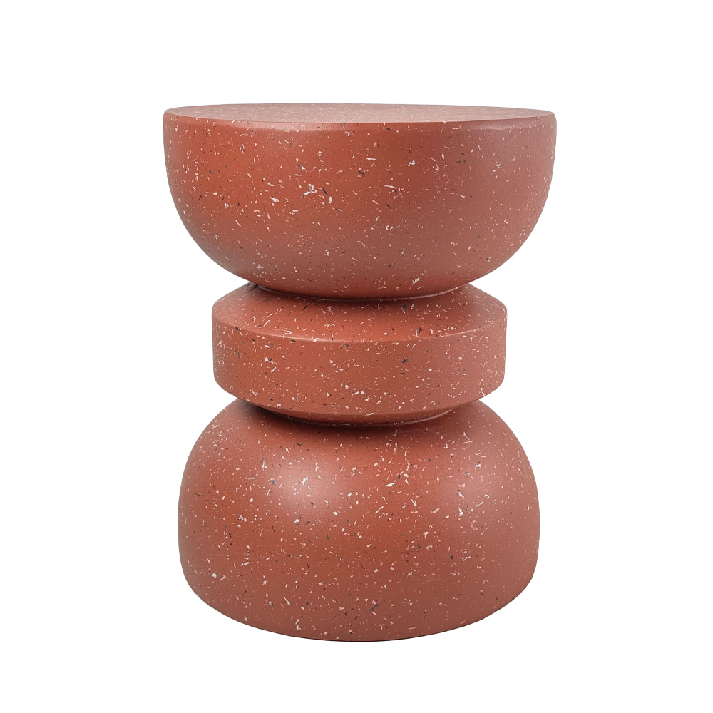 04-1307-vzgVm-first-_1 TERRACOTTA SIDE TABLE TERRAZZO TERRACOTTA 36x36x46cm 04-1307 - Image 1