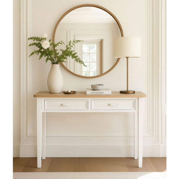 KIMOLOS ΚΟΝΣΟΛΑ 2ΣΥΡΤΑΡΙΑ ΛΕΥΚΟ ΦΥΣΙΚΟ 102x40x78cm 05-0618 - Image 2