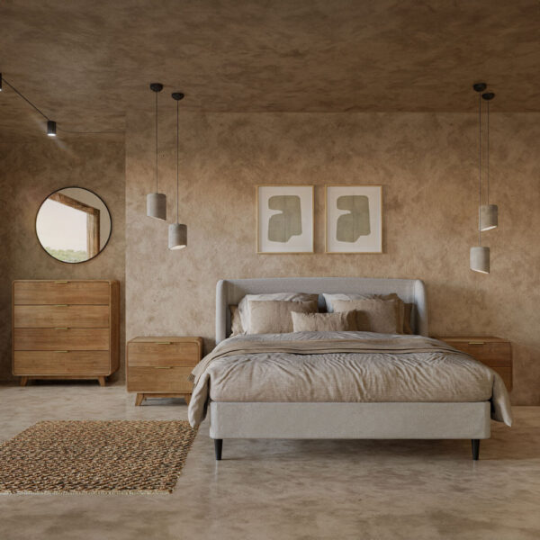 TEDDY ΚΡΕΒΑΤΙ (ΓΙΑ ΣΤΡΩΜΑ 160x200cm) ΓΚΡΙ ΑΝΟΙΧΤΟ 221x171.5x111cm 09-1747 - Image 3