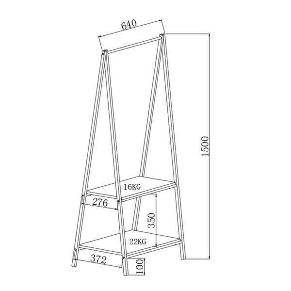 CROCHET ΝΤΟΥΛΑΠΑ SONOMA ΜΑΥΡΟ 64x40x150cm 18-0011 - Image 2