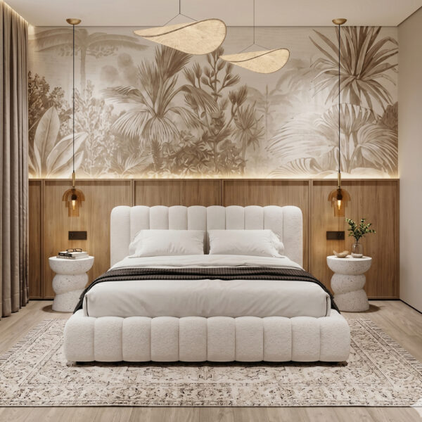 SAVAGIAR ΚΡΕΒΑΤΙ (ΓΙΑ ΣΤΡΩΜΑ 160x200cm) CREAM 210.5x220.5x109.7cm 40-0078 - Image 2