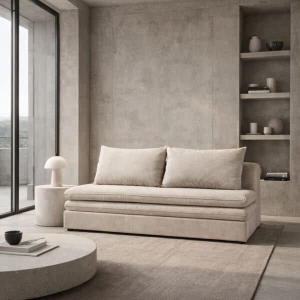 GIRASOLE ΚΑΝΑΠΕΣ ΚΡΕΒΑΤΙ 3ΘΕΣΙΟΣ BEIGE ASTI 1 200x87x90cm 71-0227 - Image 2