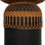 ΒΟΗΘΗΤΙΚΟ ΤΡΑΠΕΖΙ PRILEP HM18159.01 FIBER CEMENT ΜΑΥΡΟ & RATTAN--Φ60x76,5Υεκ - Image 5