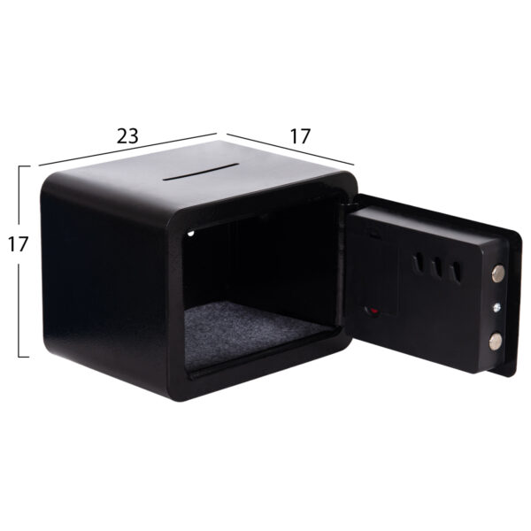 ΧΡΗΜΑΤΟΚΙΒΩΤΙΟ MINI ΜΕ ΚΛΕΙΔΙ ΚΑΙ ΣΥΝΔΥΑΣΜΟ TALIS HM6640 ΑΤΣΑΛΙ ΜΑΥΡΟ 23x17x17Υεκ. - Image 2