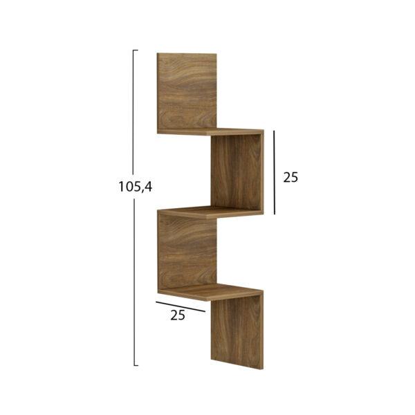 ΕΠΙΤΟΙΧΙΑ ΓΩΝΙΑΚΗ ΡΑΦΙΕΡΑ ILLUSION HM8935.11 ΜΕΛΑΜΙΝΗ ΣΕ ΣΚΟΥΡΟ ΦΥΣΙΚΟ 25x25x105,4Υεκ. - Image 2
