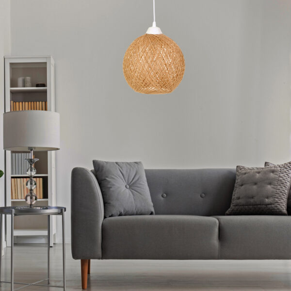 ΦΩΤΙΣΤΙΚΟ ΟΡΟΦΗΣ ΕΣΩΤΕΡΙΚΟΥ ΧΩΡΟΥ ΚΡΕΜΑΣΤΟ HM7352.02 ΑΠΟ ΣΧΟΙΝΙ ΜΠΕΖ Φ22x55Υ εκ. - Image 3
