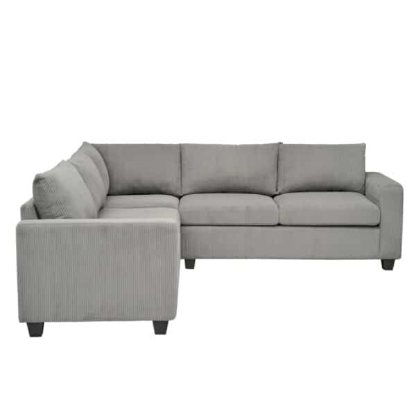 ΓΩΝΙΑΚΟΣ ΚΑΝΑΠΕΣ CALDER HM3286.01 ΓΚΡΙ ΥΦΑΣΜΑ 254x254x90x91Υεκ. - Image 3