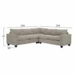 ΓΩΝΙΑΚΟΣ ΚΑΝΑΠΕΣ CALDER HM3286.03 ΜΠΕΖ ΥΦΑΣΜΑ 254x254x91Υεκ. - Image 2