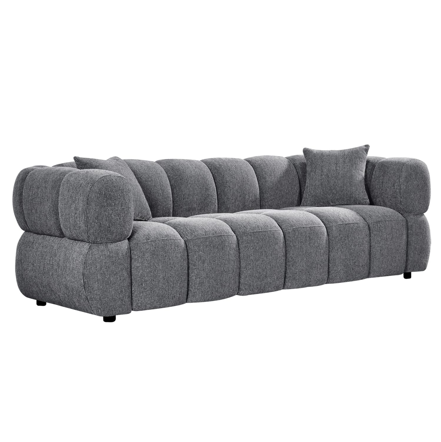 HM3331.01 ΚΑΝΑΠΕΣ 3-ΘΕΣΙΟΣ NORIKA HM3331.01 ΓΚΡΙ ΥΦΑΣΜΑ 220x88x85Υεκ. - Image 1