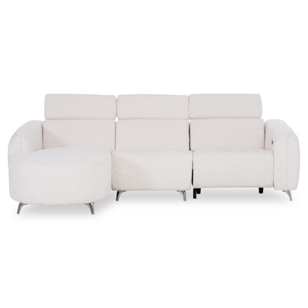 ΚΑΝΑΠΕΣ ΑΡΙΣΤΕΡΗ ΓΩΝΙΑ 3Θ ΜΕ RECLINE VALENTE HM3317.02L ΜΠΕΖ ΥΦΑΣΜΑ 275x160x104Yεκ - Image 3