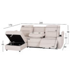 ΚΑΝΑΠΕΣ ΑΡΙΣΤΕΡΗ ΓΩΝΙΑ SYNTHIA HM3308.01L ΑΝΑΚΛΙΣΗ & ΑΠΟΘ.ΧΩΡΟΣ--ΜΠΕΖ 245x170x98Υεκ - Image 2