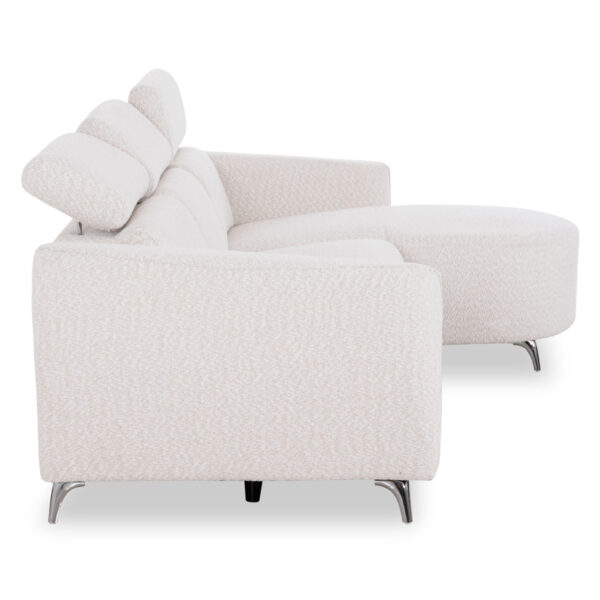 ΚΑΝΑΠΕΣ ΔΕΞΙΑ ΓΩΝΙΑ 3Θ ΜΕ RECLINE VALENTE HM3317.02R ΜΠΕΖ ΥΦΑΣΜΑ 275x160x104Yεκ - Image 4