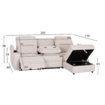 ΚΑΝΑΠΕΣ ΔΕΞΙΑ ΓΩΝΙΑ SYNTHIA HM3308.01R ΑΝΑΚΛΙΣΗ & ΑΠΟΘ.ΧΩΡΟΣ--ΜΠΕΖ 245x170x98Υεκ - Image 2