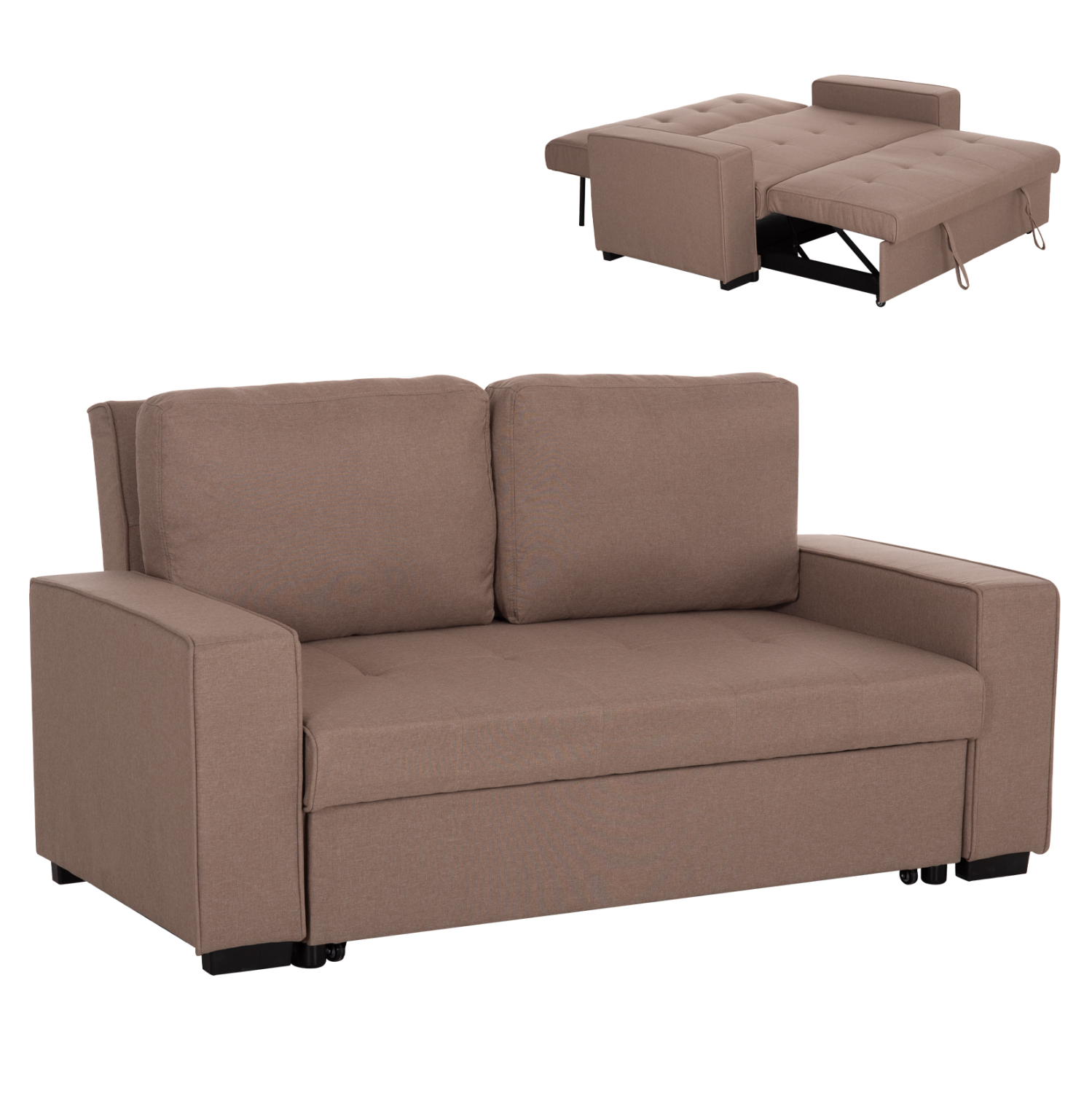 HM3082.02 ΚΑΝΑΠΕΣ ΚΡΕΒΑΤΙ KANNA 2ΘΕΣΙΟΣ HM3082.02 ΜΕ ΜΠΕΖ ΥΦΑΣΜΑ 175x92x87Υεκ. - Image 1