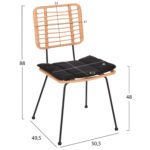 ΚΑΡΕΚΛΑ ΕΞ.ΧΩΡΟΥ ALLEGRA HM5454.11 ΜΕΤΑΛΛΟ&ΜΑΞΙΛΑΡΙ ΜΑΥΡΟ-ΜΠΕΖ WICKER 50,5x49,5x88Υεκ - Image 2