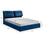 ΚΡΕΒΑΤΙ ΔΙΠΛΟ & ΣΤΡΩΜΑ KENDRA HM10831.18 ΜΠΛΕ ΒΕΛΟΥΔΟ--ΑΠΟΘ.ΧΩΡΟΣ--160x200εκ - Image 3