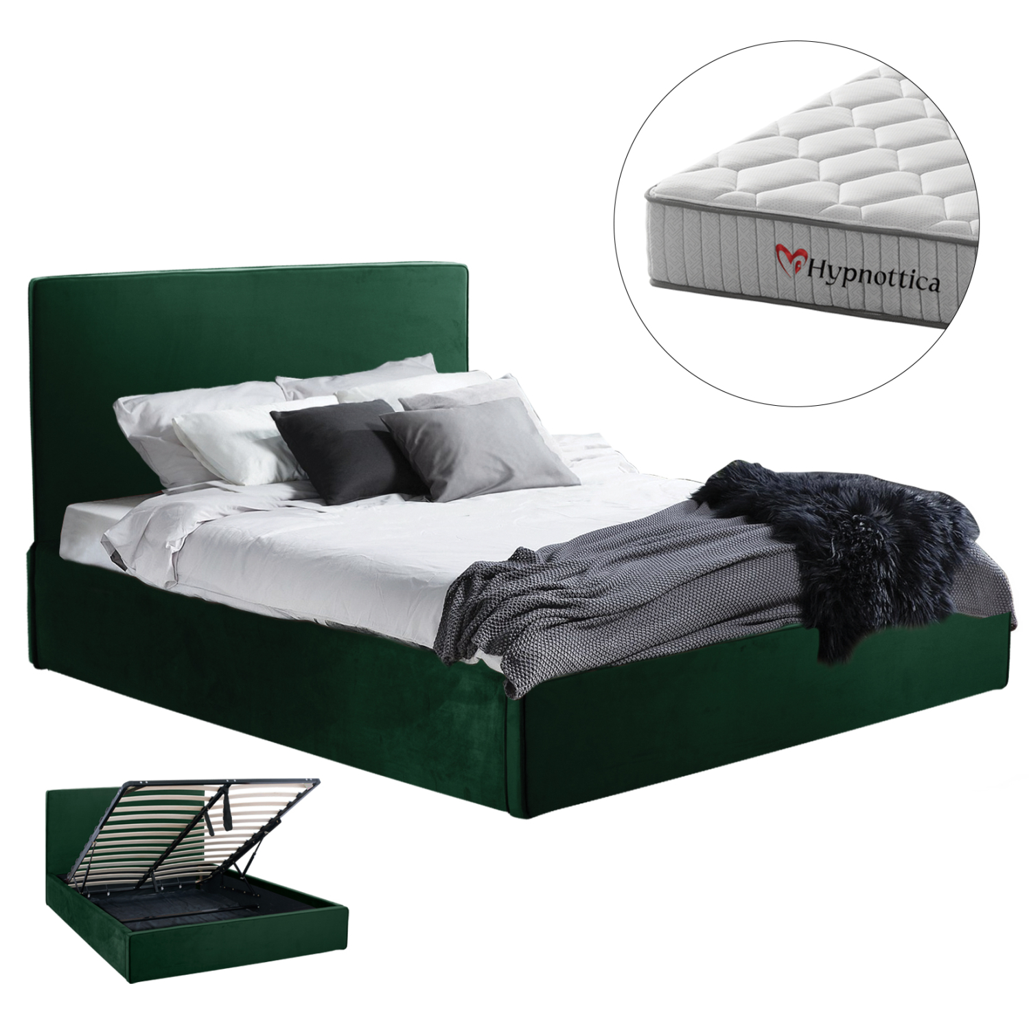 HM10768.03 ΚΡΕΒΑΤΙ ΔΙΠΛΟ & ΣΤΡΩΜΑ ALLIE HM10768.03 ΚΥΠΑΡΙΣΣΙ ΒΕΛΟΥΔΟ--ΑΠΟΘ.ΧΩΡΟΣ-ΓΙΑ 160x200εκ - Image 1